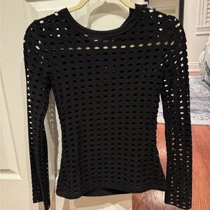 Alexander Wang Black Mesh Long Sleeve Top